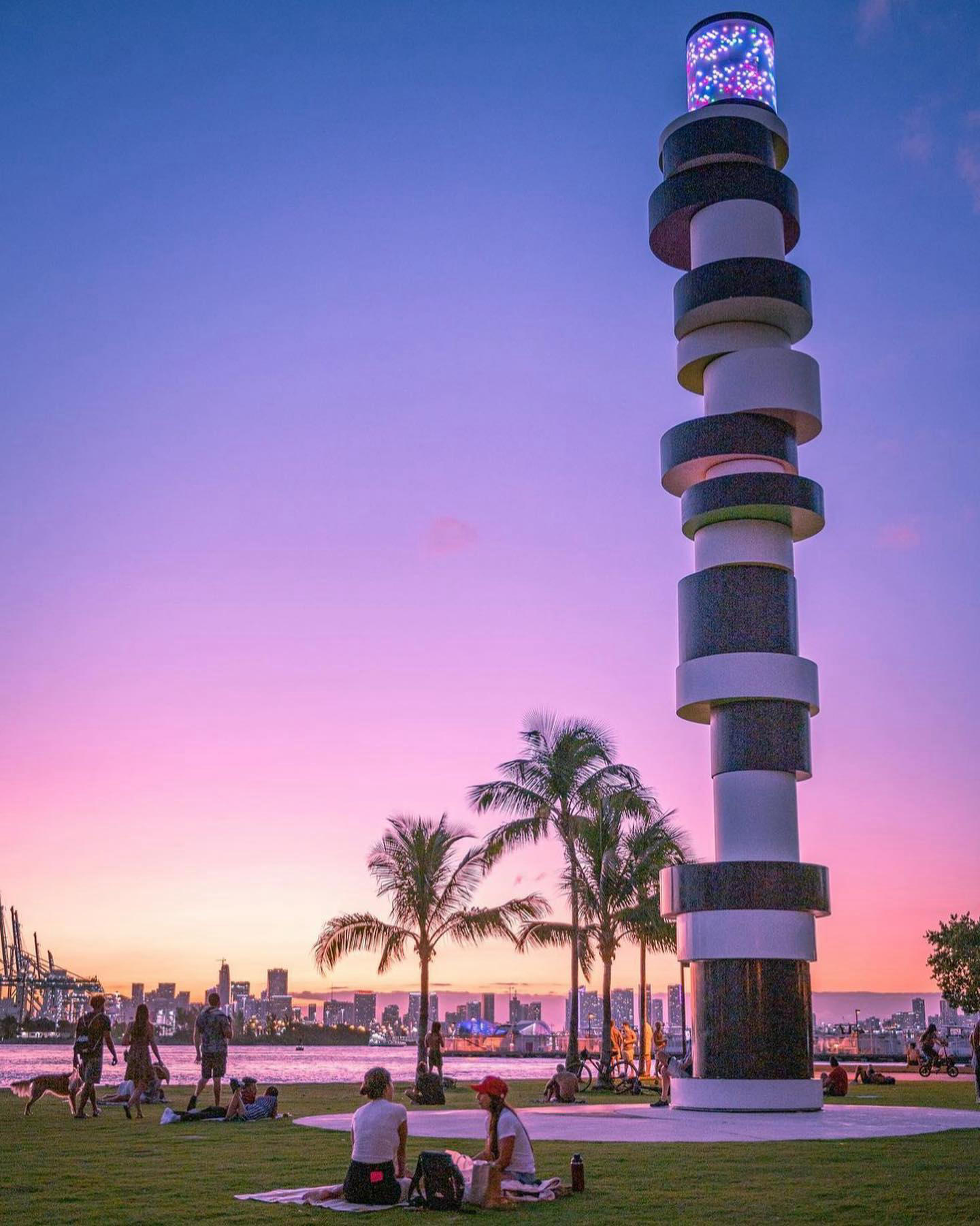 Miami - South Pointe park in Miami Beach, is one of the best spots to watch the sunset in the city